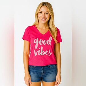 Total Girl Pink Crop Top Short Sleeve Size 7/8